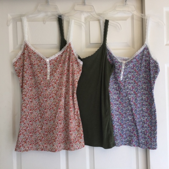 Old Navy Tops - Old Navy Henley Lace Trim Tank Cami Tops 3 PC Set